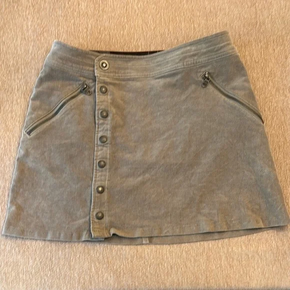 Kuhl Corduroy Snap Front Mini Skirt, sz 2 - Picture 1 of 5
